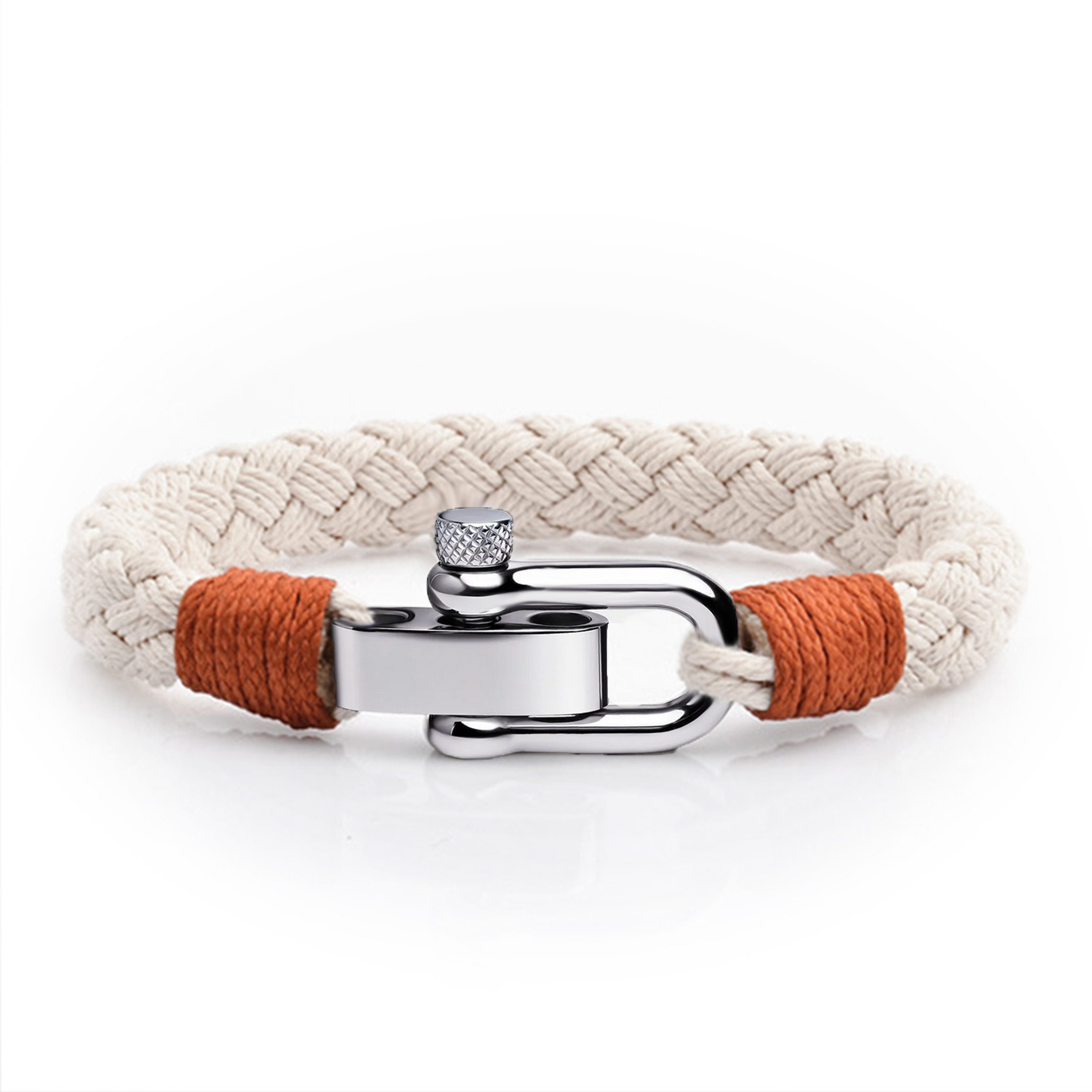 UNIQAL.de Armband Maritime Armband aus Segeltau "RONA" nautics, Schäckel verschluss (Edelstahl, Segeltau, Casual Style, handgefertigt)