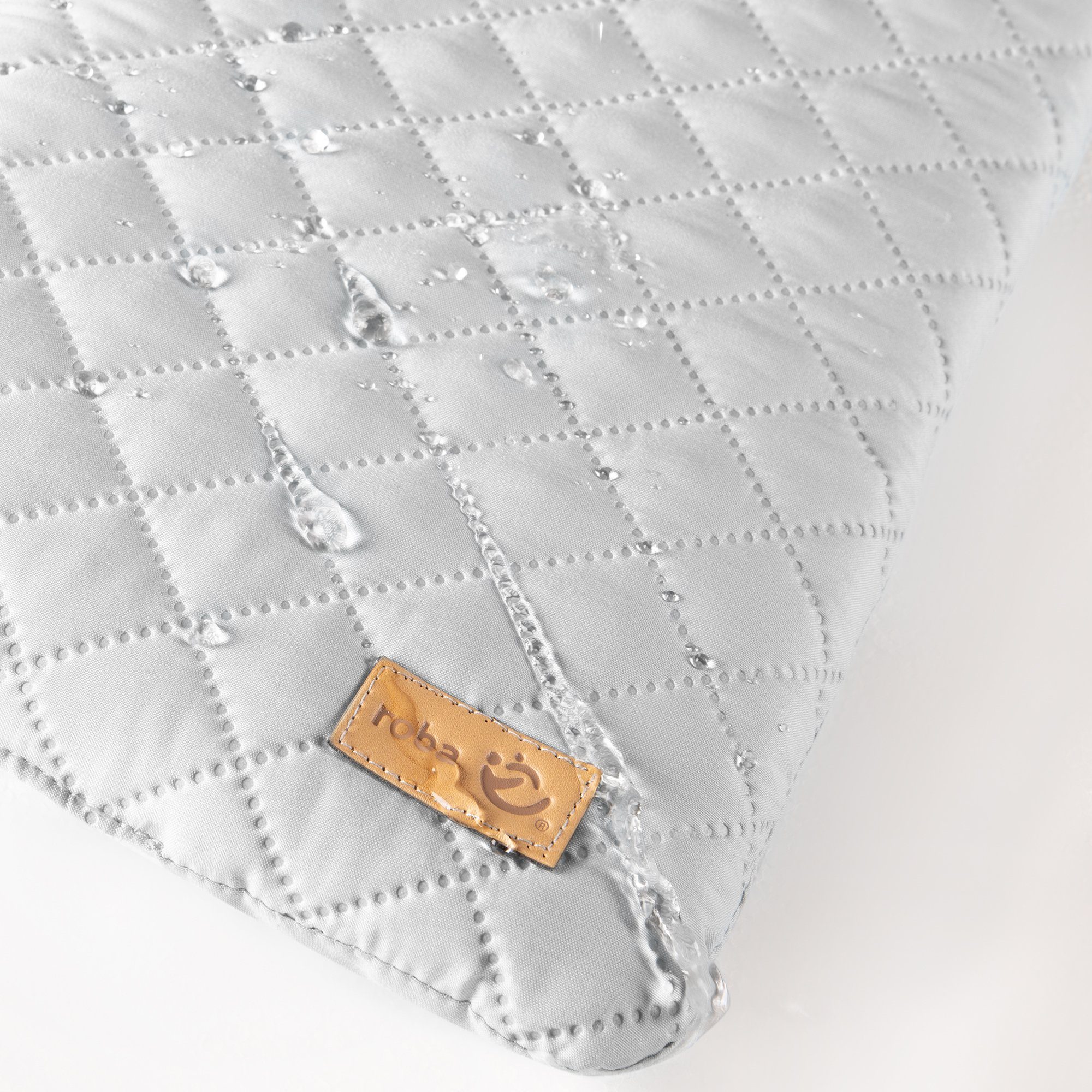 roba® Wickelauflage Style, Soft, silbergrau, mit aufgesticktem Gesicht
