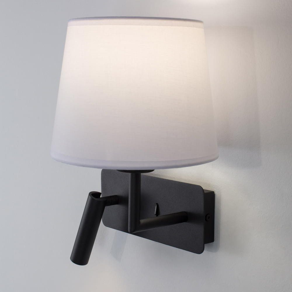Nova Luce Wandleuchte Wandleuchte Flex in Schwarz-matt und Weiß E27 mit Lesearm