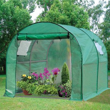 NATIV Foliengewächshaus Tomatenhaus mit aufrollbarer Tür und zwei Fenstern