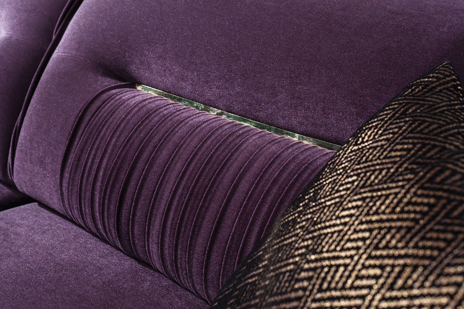 in Luxus-Microfaser Villa Bologna, Made Stk. Möbel 1 (100% Lila Polyester) Turkey, 2-Sitzer, Sofa Quality