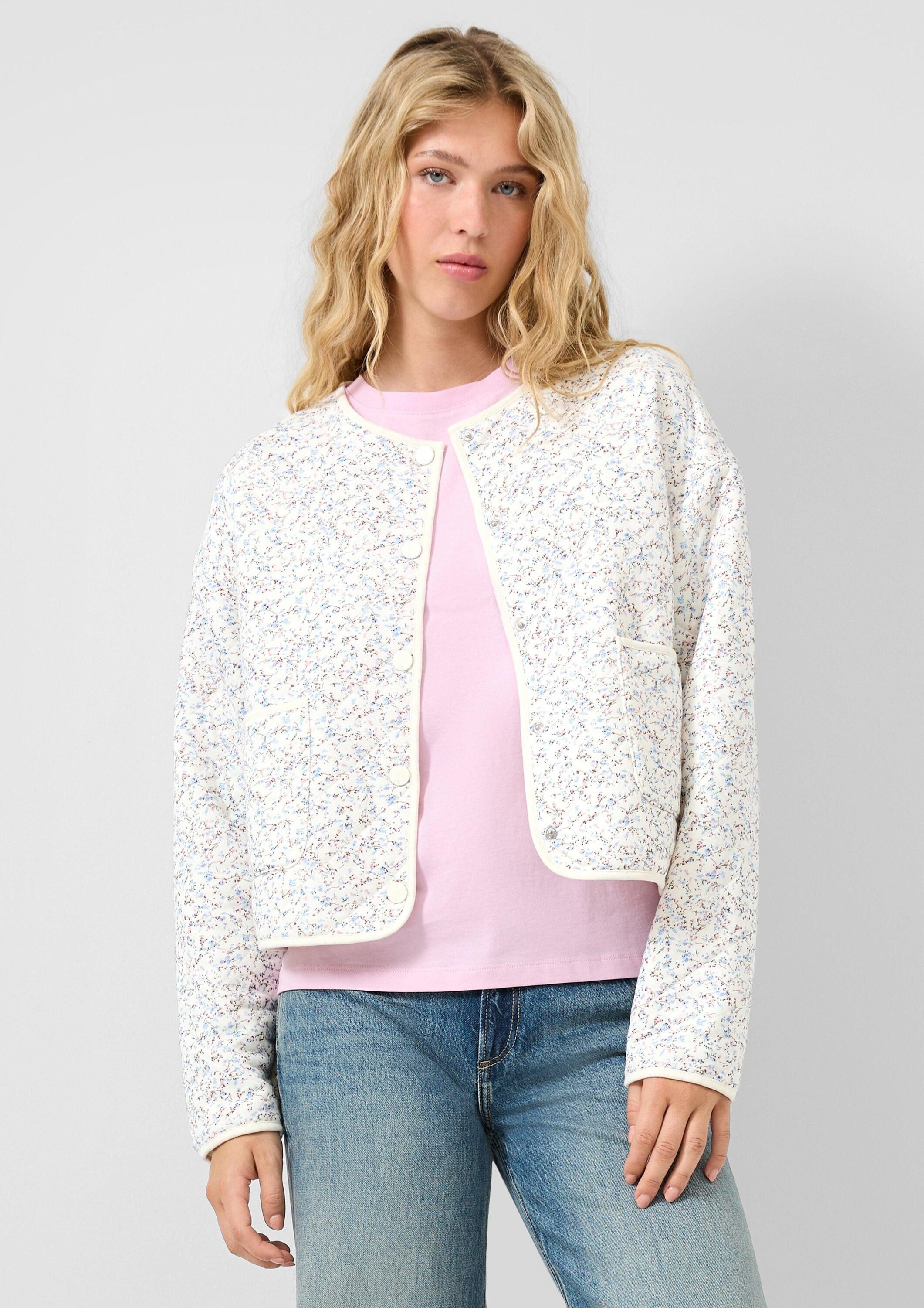 QS Funktionsjacke Sweatshirt Gesteppte Jerseyjacke