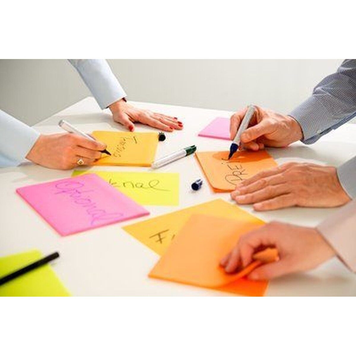 Post-it Notes Haftnotizblock Haftnotizen Meeting Notes 152x101 mm farblich sortiert VE=4 Stück