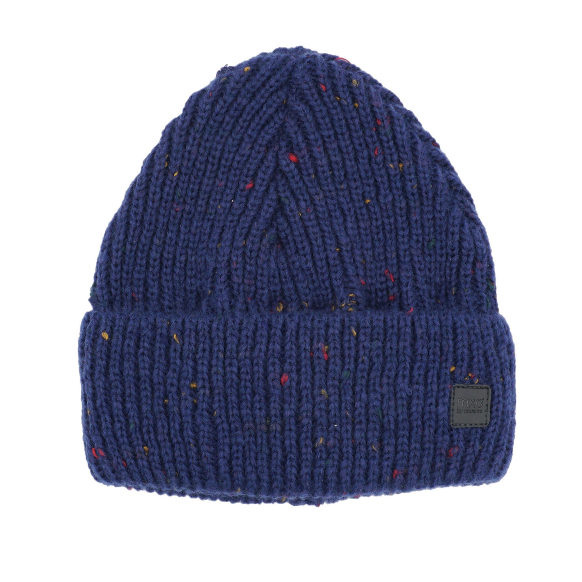 MAXIMO Strickmütze KIDS-Beanie, Effektgarn Jerseyfutter, breiter Umschlag (1-St)