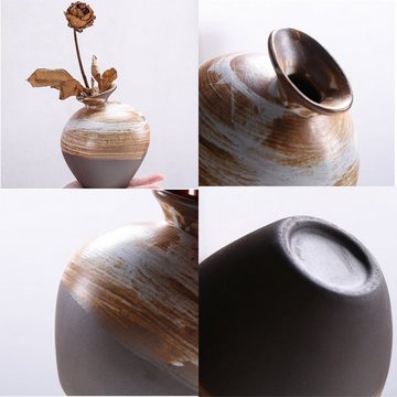 RAIKOU Dekovase Vase, Tonvase Clay, Blumenvase, Zimmerdekoration, Kugelform (set, 3 St), handgergertigt