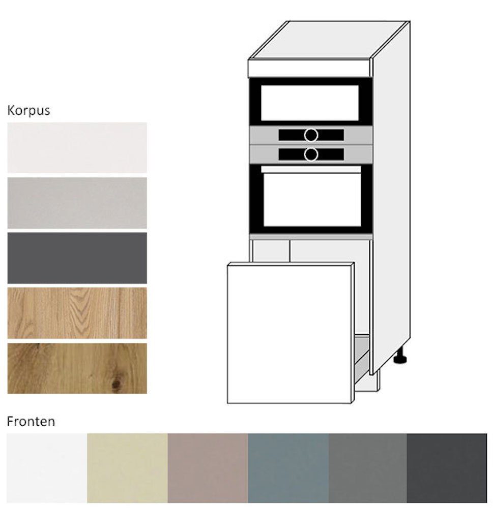 Feldmann-Wohnen Unterschrank Kvantum (Kvantum) Fächer wählbar matt 1 Korpusfarbe Front- & weiß (Vollauszug) Schublade 60cm 2