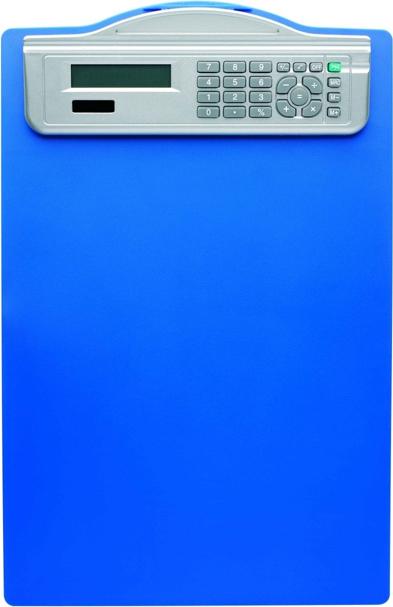 ALCO Schreibmappe Klemmbrett A4 Kunststoff mit Rechner dunkelblau