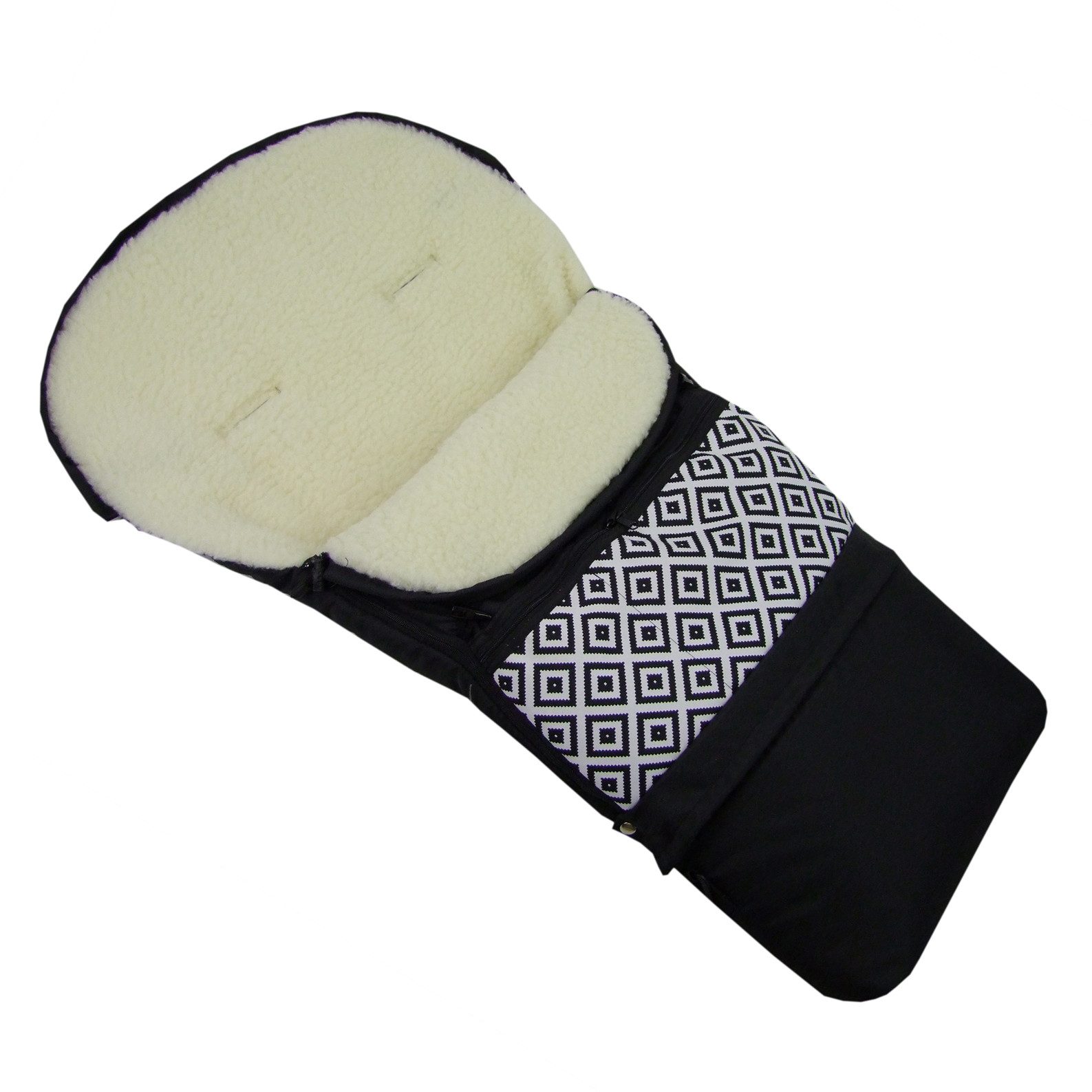 BambiniWelt by Rafael K. Fußsack Winterfußsack Wintersack Kinderwagen Buggy universal Lammwolle 3in1, geeignet für 3 und 5-Punkt-Gurtsysteme