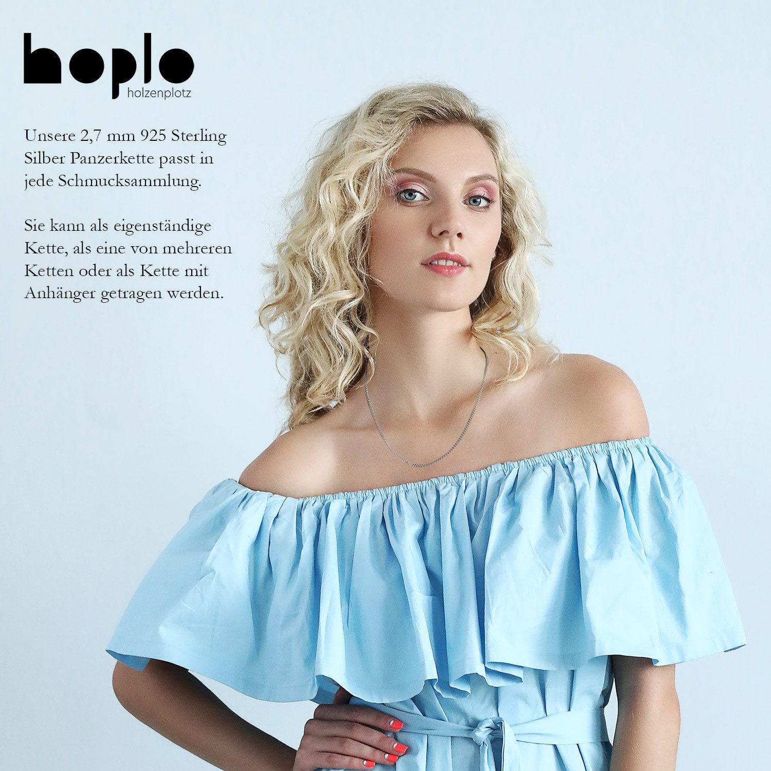 HOPLO Panzerkette Silberkette Panzerkette Länge 45cm - Breite 2,7mm - 925 S günstig online kaufen