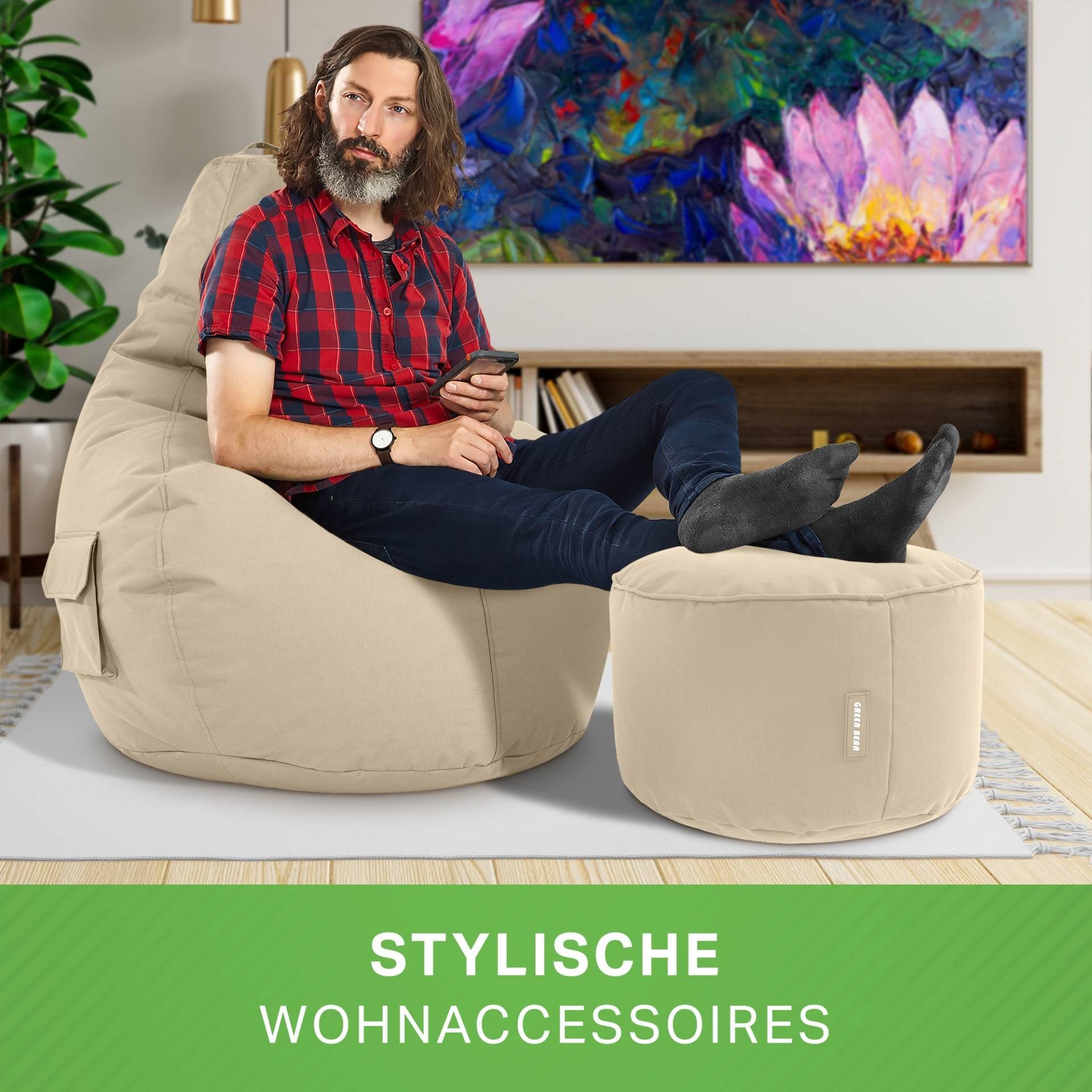 Green Bean Sitzsack Cozy + Stay, Set Sitzsack mit Sitzhocker, Sitzkissen, R günstig online kaufen