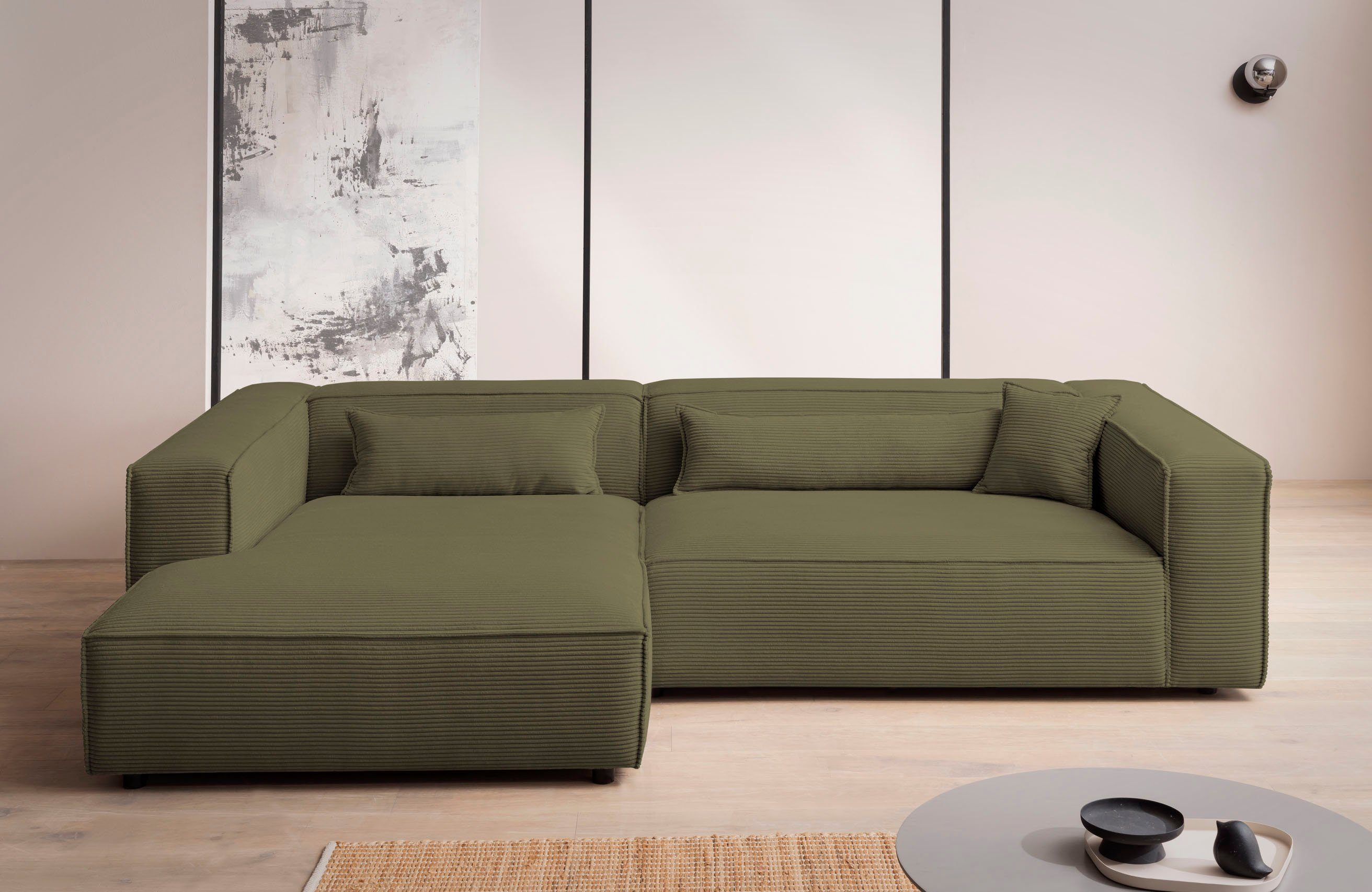 LeGer Home by Lena Gercke Ecksofa "PIARA XXL, Big-Sofa in Cord oder Leineno günstig online kaufen