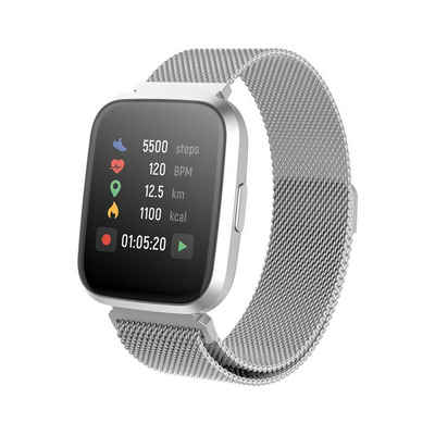 Forever Fitness-Tracker Forever Forevigo 2 Wasserdicht IP67 Smart Watch für Anrdoid iOS Silber