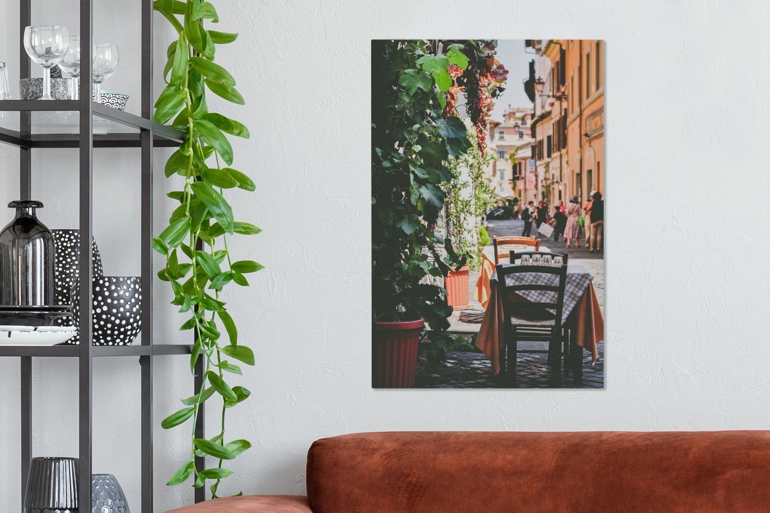 - - Wohnzimmer Schlafzimmer, für Leinwandbild Touristen, (1 Italien Rom Leinwand 40x60 Bilder St), OneMillionCanvasses® cm