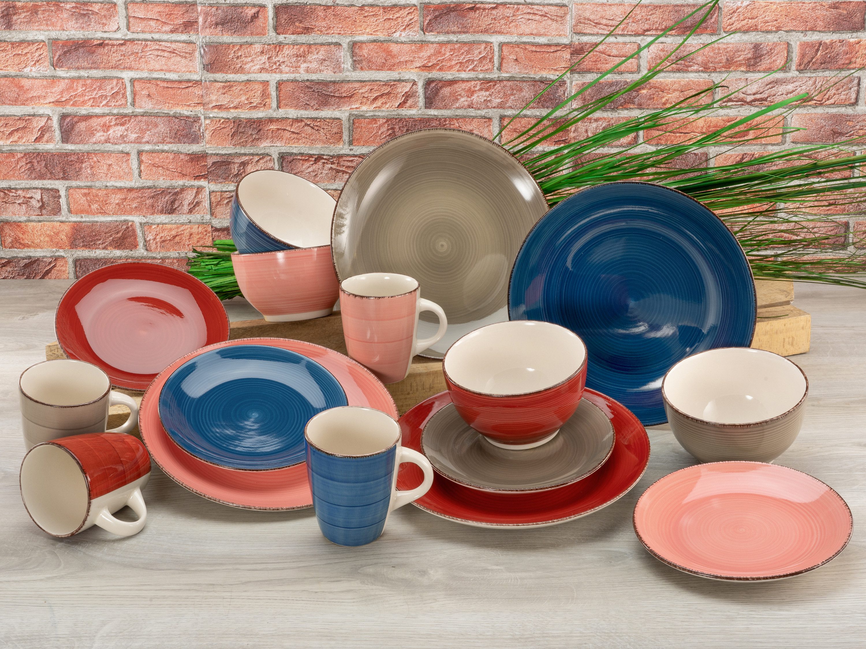 CreaTable Kombiservice Bella Casa Cottage (16-tlg), 4 Personen, Steingut