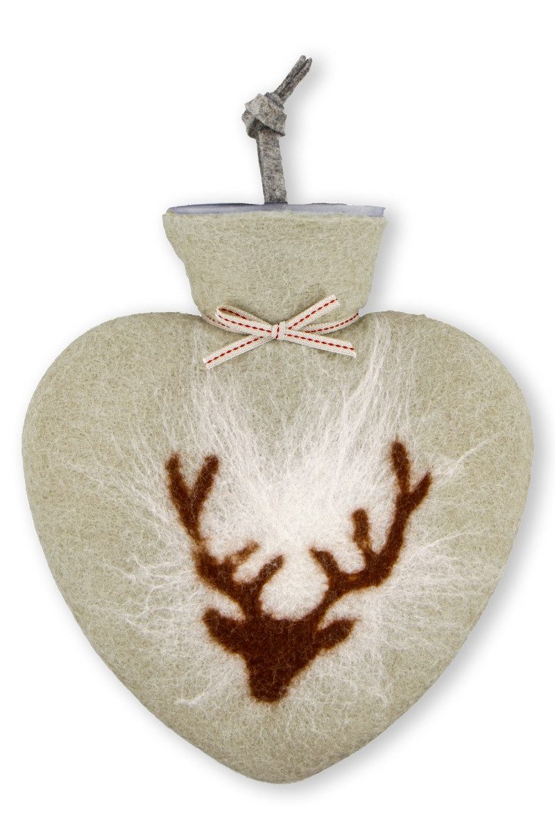 Dorothee Lehnen Wärmflasche Wärmflasche - HIRSCHKOPF - moos, powdered jade