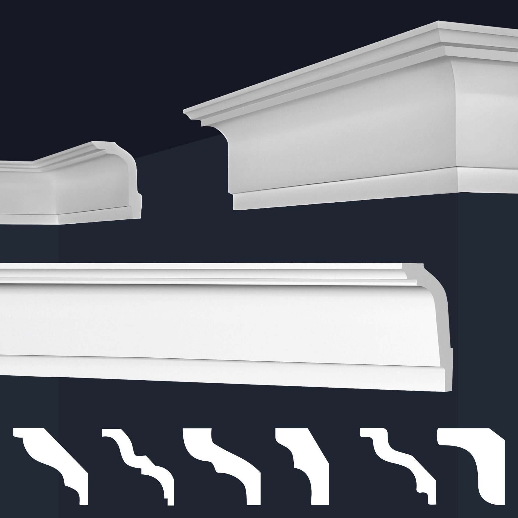 marbet design Stuckleiste E-32, 40 Meter / 20 Leisten, XPS Styropor weiß - günstig online kaufen