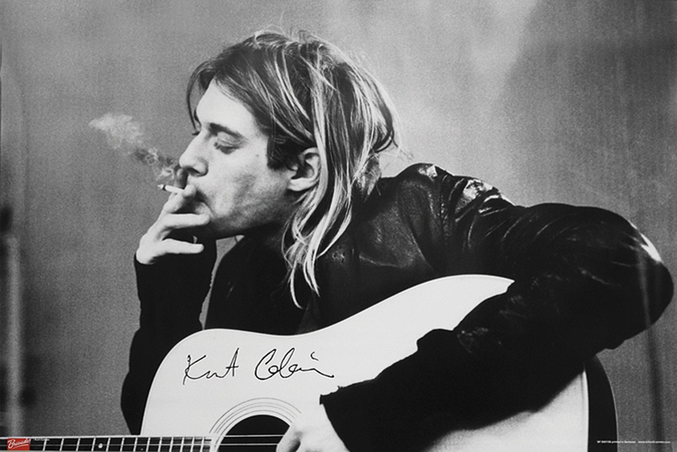 Close Up Poster Nirvana Poster Kurt Cobain Smoking & Guitar 91,5 x 61 cm