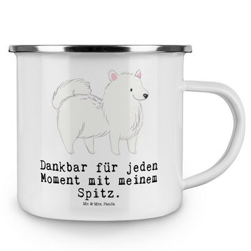 Mr. & Mrs. Panda Becher Spitz Moment - Weiß - Geschenk, Welpe, Kaffee Blechtasse, Emaille Cam, Emaille, Ästhetisch & langlebig