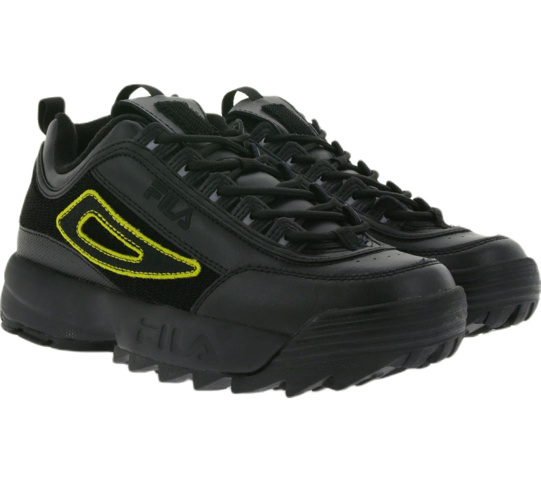 Fila FILA Damen Retro-Schuhe 90´s Sneaker mit verschiedenen Klett-Patches Disruptor II Patches Plateau-Schuhe Schwarz Sneaker