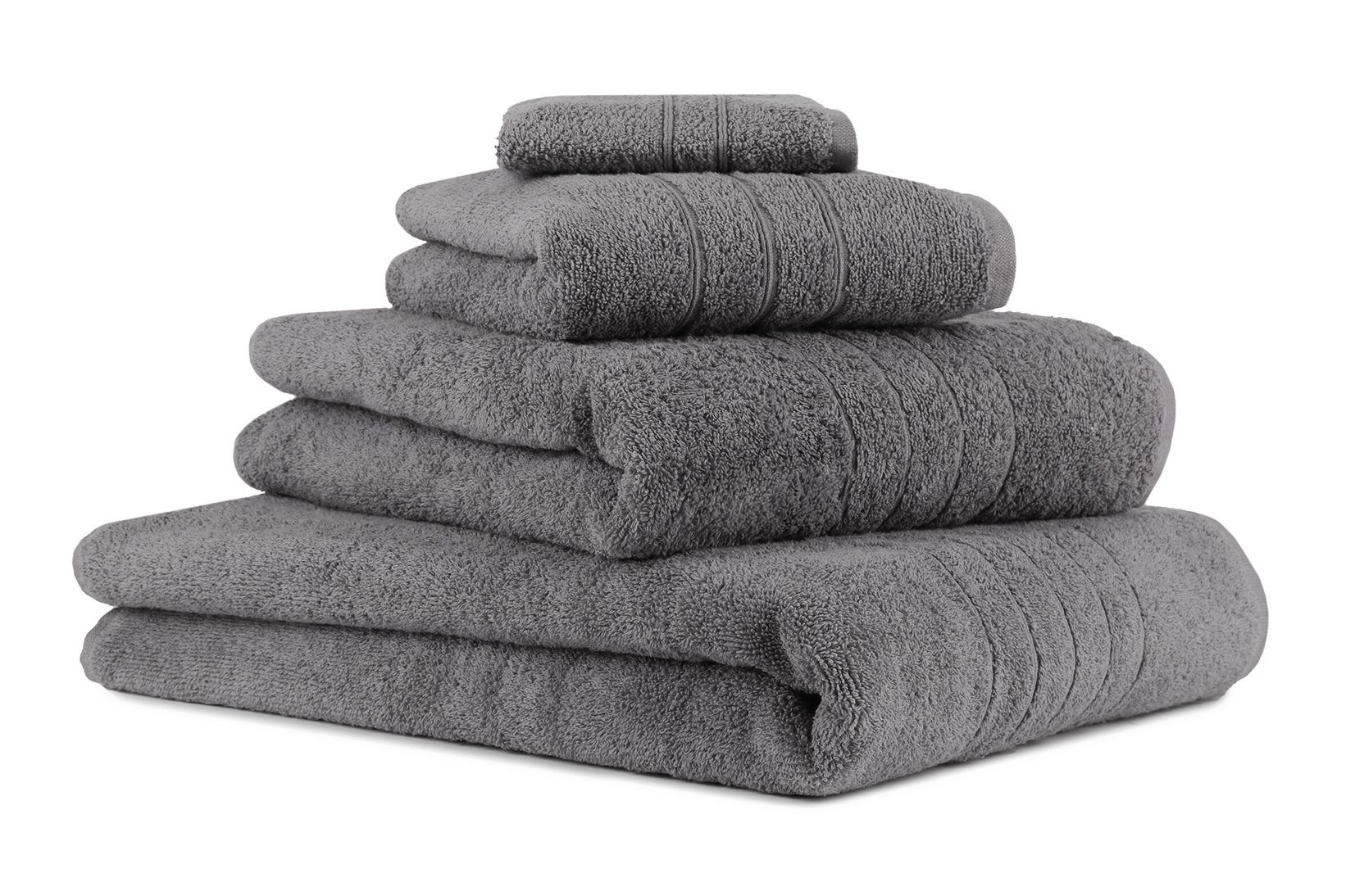 1 Farbe grau, 1 1 Duschtuch Deluxe 4-TLG. 100% Baumwolle Baumwolle, anthrazit Handtuch-Set (4-tlg) Badetuch 100% Handtuch Seiftuch Set Betz Handtuch 1