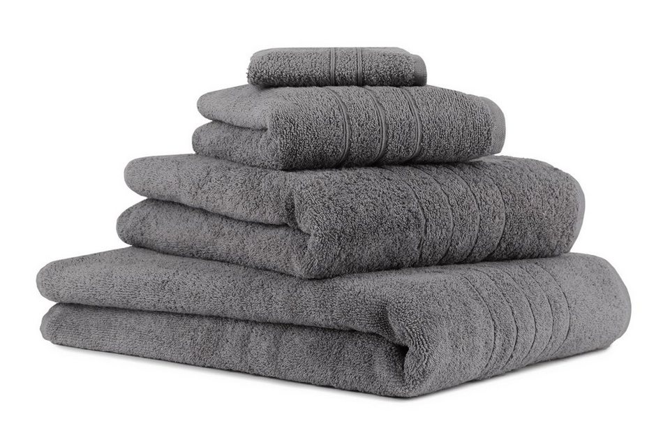 Betz Handtuch Set 4-TLG. Handtuch-Set Deluxe 100% Baumwolle 1 Badetuch 1  Duschtuch 1 Handtuch 1 Seiftuch Farbe anthrazit grau, 100% Baumwolle, (4-tlg )