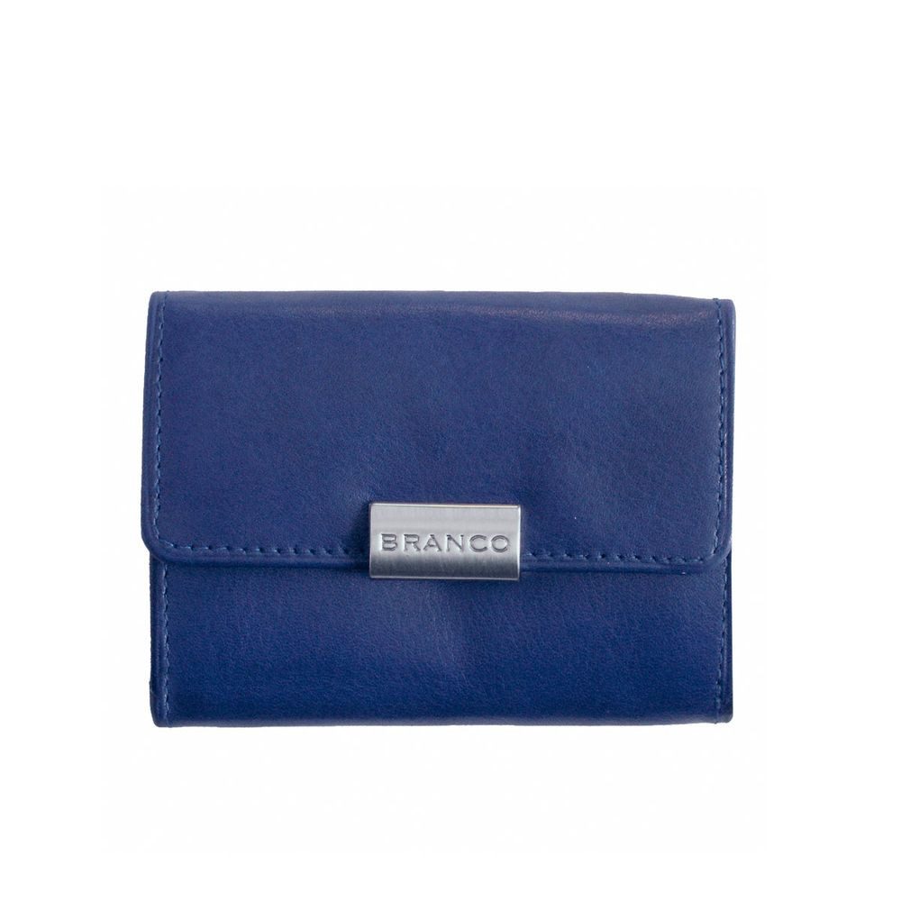 BRANCO Mini Geldbörse Kleine Damen-Geldbörse / Portemonnaie, Leder, Azur-Blau, Branco 12032