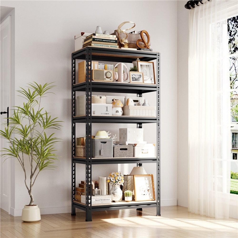 Yaheetech Standregal 70 cm L × 30 cm B × 150 cm H Schwerlastregal, 1-tlg., Kellerregal mit 5 Verstellbaren Ablagen