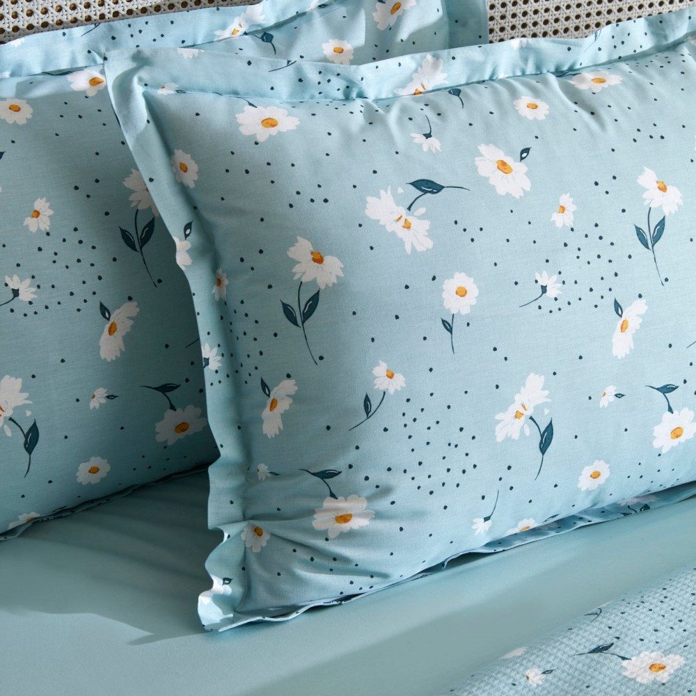 Karaca Bettwäsche Karaca Daisy 100% Baumwolle Einzelbett Piké Tagesdecke Set Mint