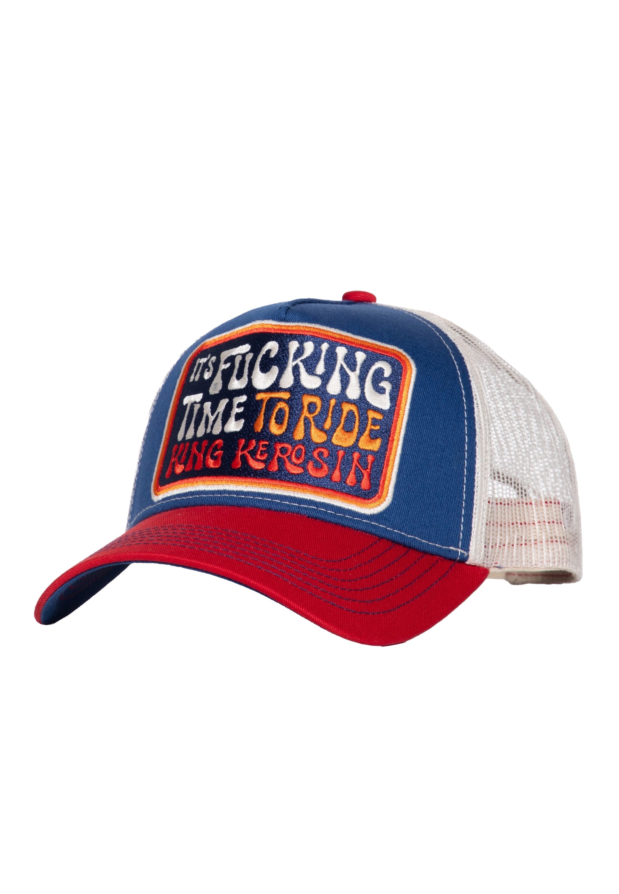 KingKerosin Trucker Cap It's Fucking Time To Ride (1-St) im 70er Stil