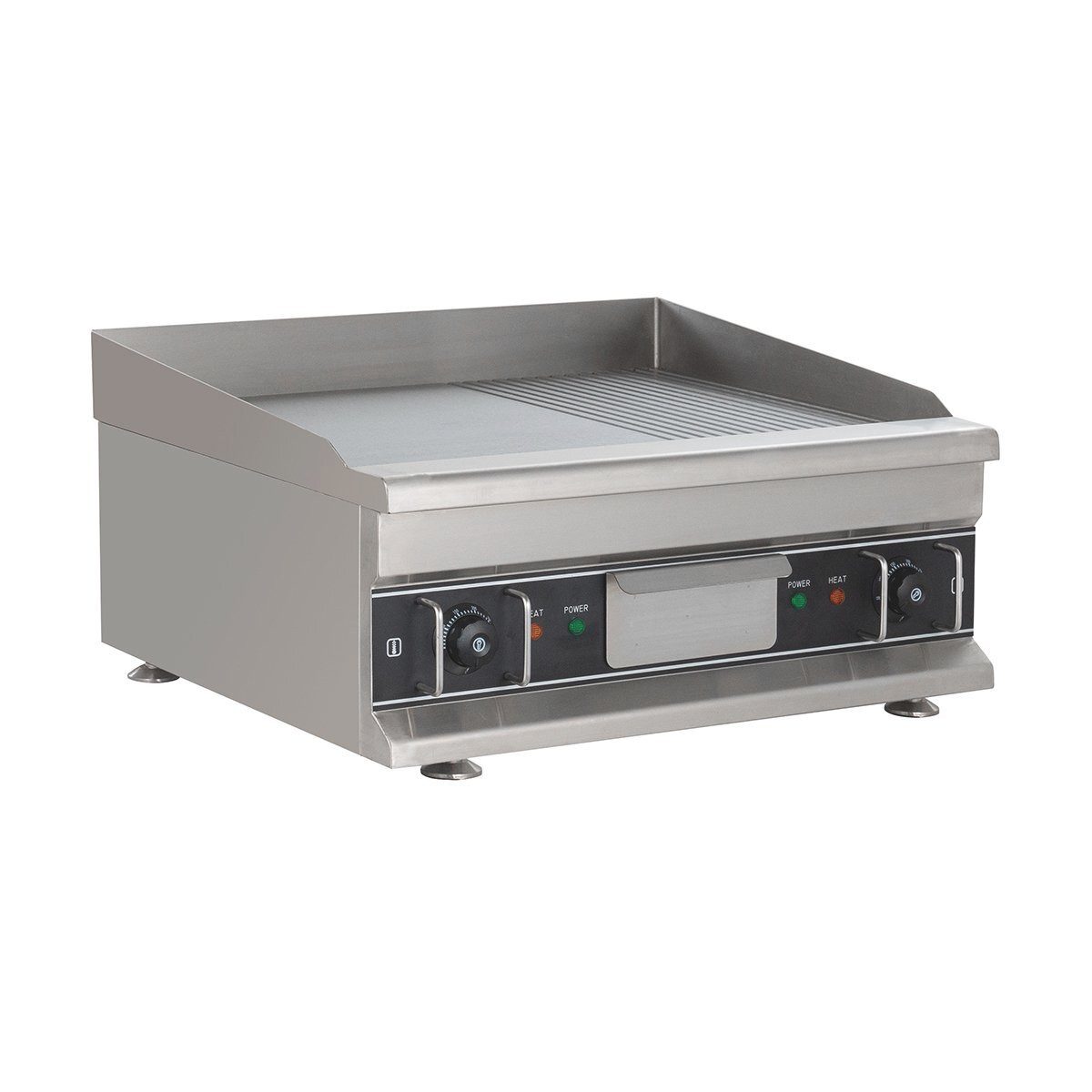 GastroHero Elektrogrill Elektro-Grillplatte 60 x 40 cm, glatt / gerillt - Tischgerät