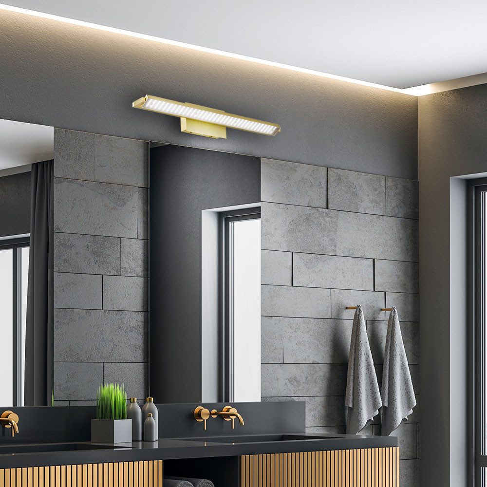 FISCHER & HONSEL LED Wandleuchte, LED-Leuchtmittel fest verbaut, Warmweiß, Neutralweiß, Farbwechsel, LED Wandlampe Wohnzimmerleuchte Metall messing dimmbar CCT B 60 cm