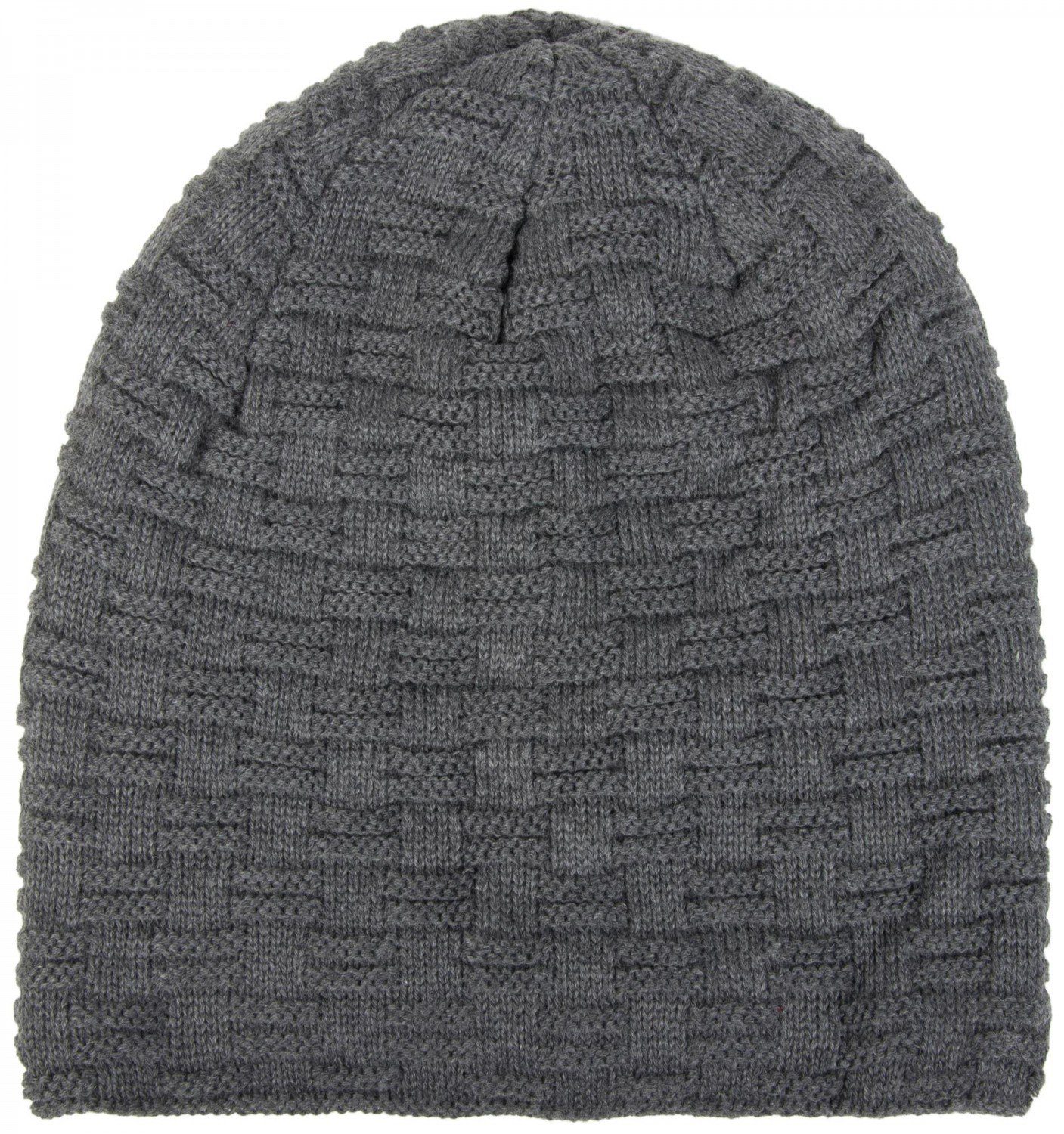 styleBREAKER Strickmütze Feinstrick Beanie mit Flecht Muster und Teddyfleece (1-St)