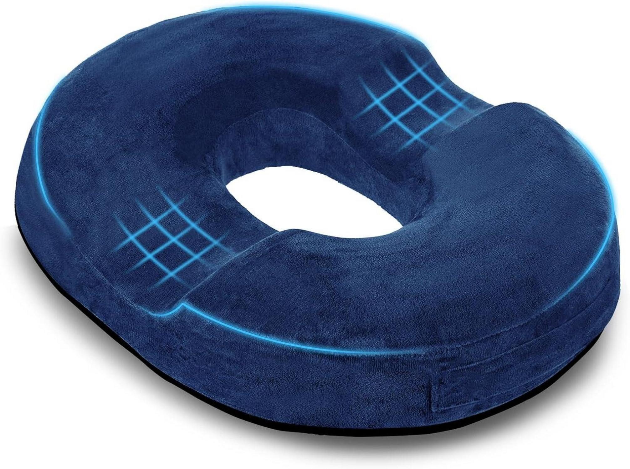 LuxusKollektion Sitzkissen Ecosafeter Hämorrhoiden Sitzkissen Donut-Kissen Memoryschaum Blau