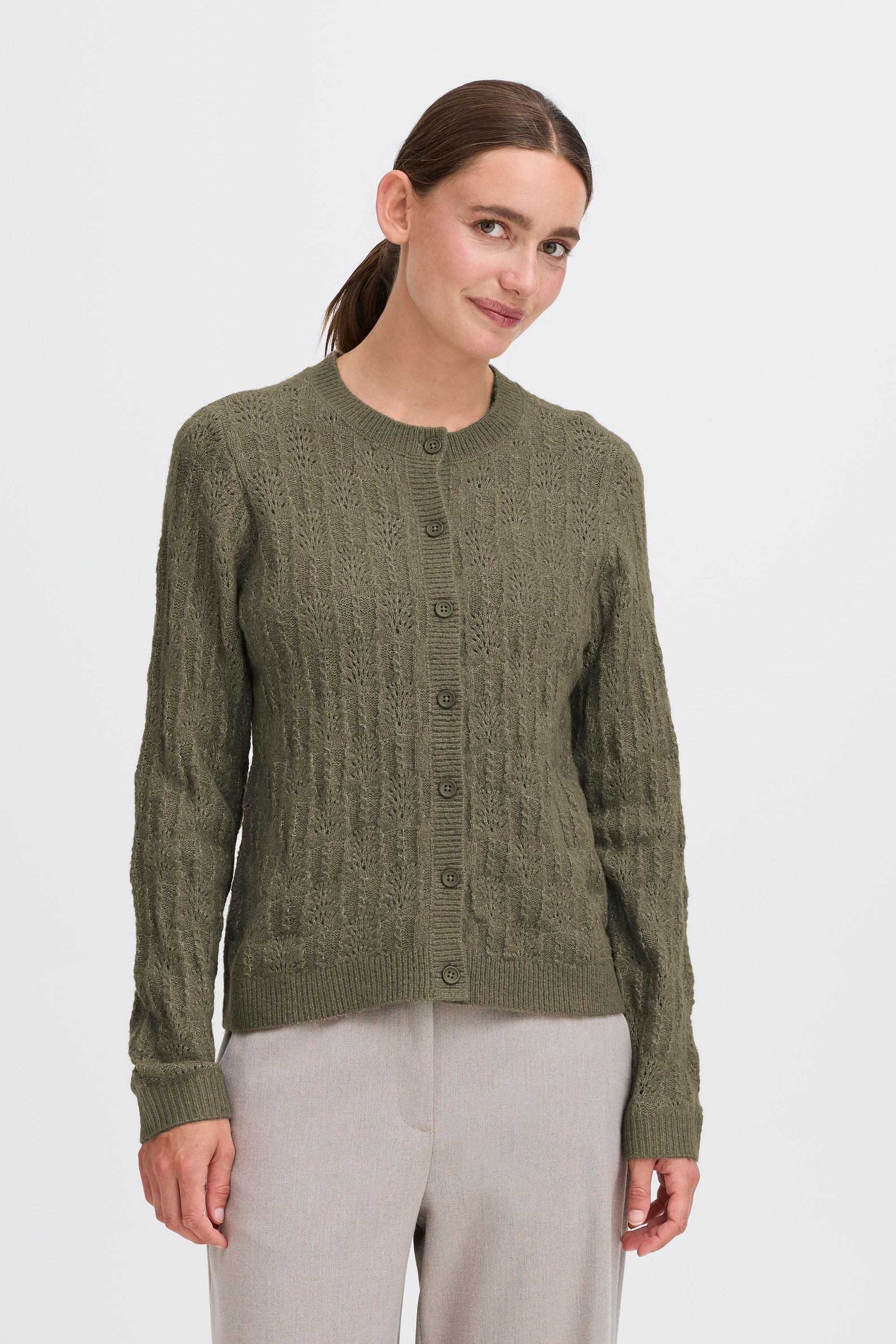 OXMO Strickjacke OXFSINVA Süßer Cardigan mit Strickmuster