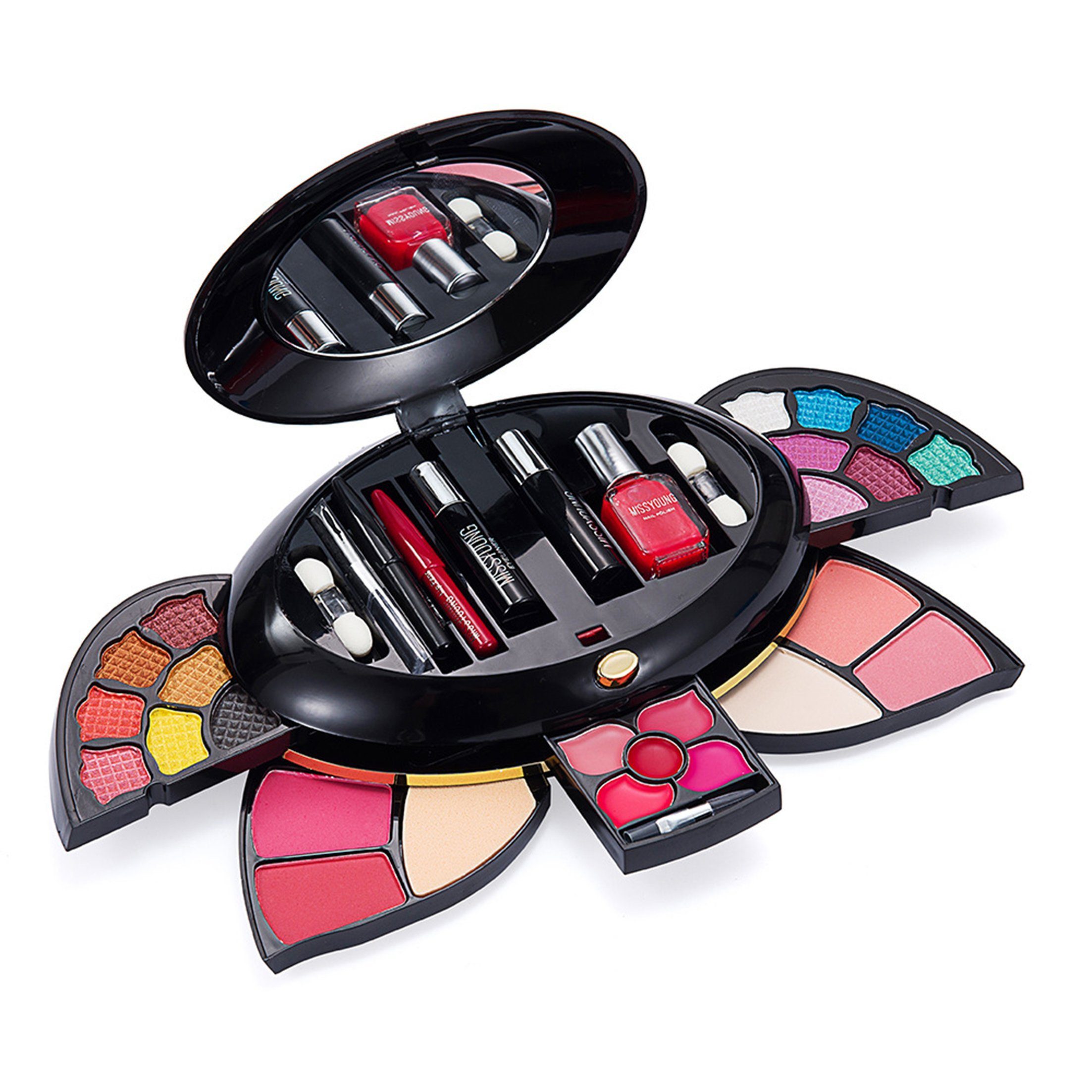 KINSI Make-up Set Make-up Set mit Palette-Inkl.Lidschatten,Mascara,Lipgloss,Nagellack, Vielseitiges Kosmetik Set für Anfänger & als Geschenk