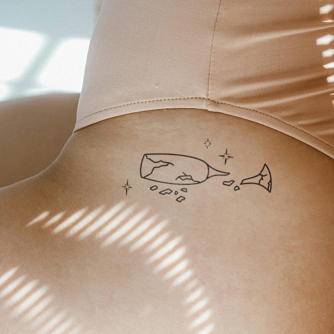 Inkster Schmuck-Tattoo Champagne Problems Tattoo, wasserfestes temporäres Tattoo, 2 Wochen Halt