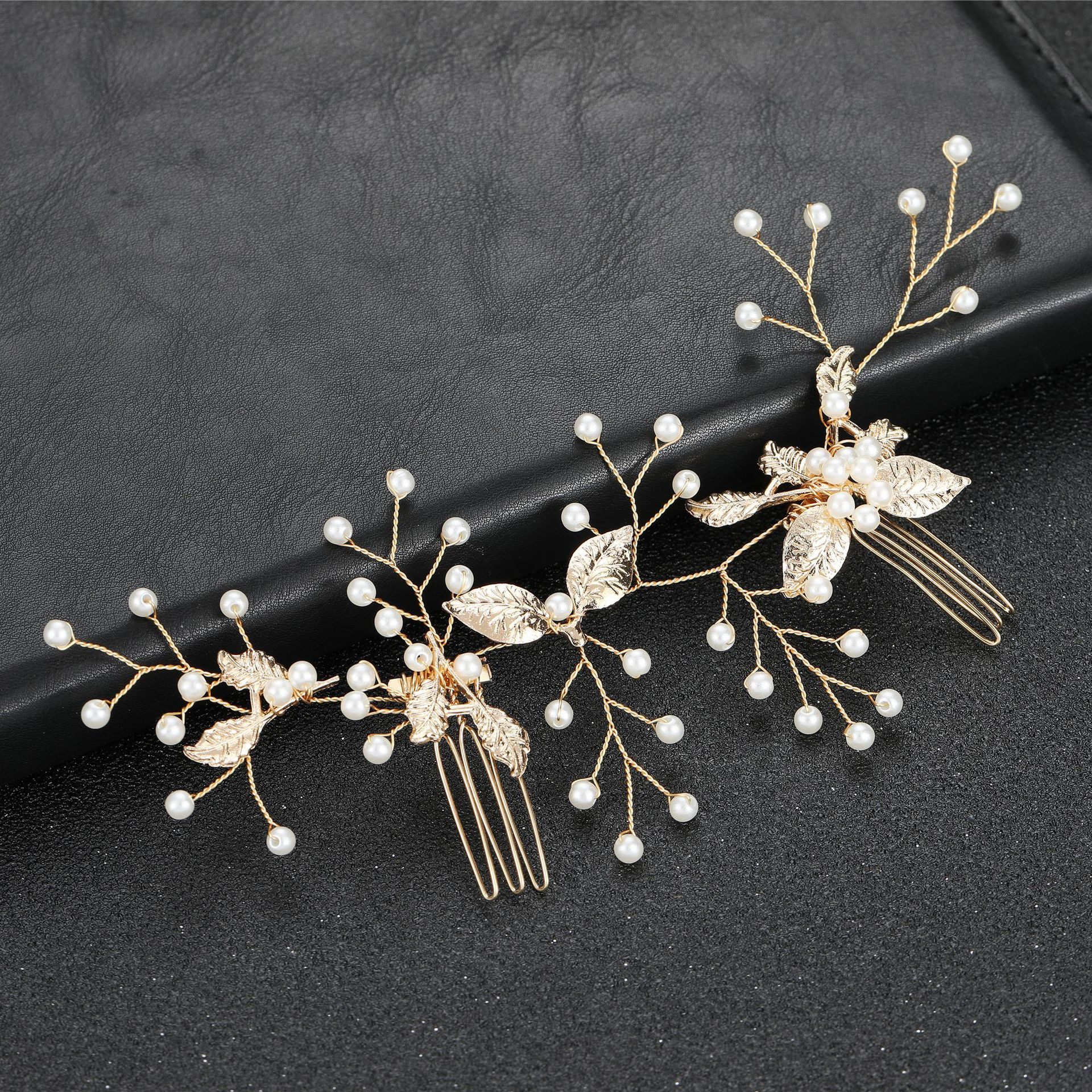 MOPUEA Haarnadeln Brautschmuck, Braut Kopfschmuck, Hochzeit Haarspangen, 1-tlg., Haarspangehochzeit für Brautjungfern, Valentinstagsgeschenk, Haarschmuck Hochzeit - Haarschmuck Hochzeit Gold