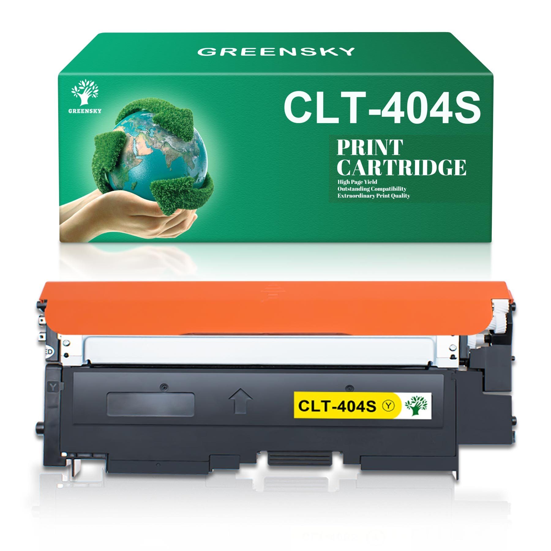 Greensky Tonerkartusche CLT-K404S CLT-C404S CLT-Y404S 1x kompatibler CLT-M404S Gelb