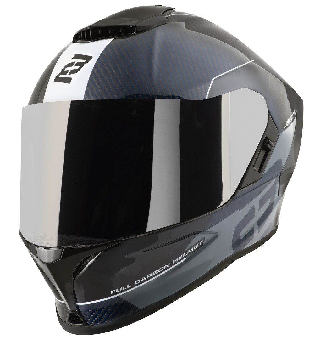 Bogotto Motorradhelm Phantom Combo Carbon Helm, Notfallsystem-Polsterung (EQRS),integriertes Sonnenvisier