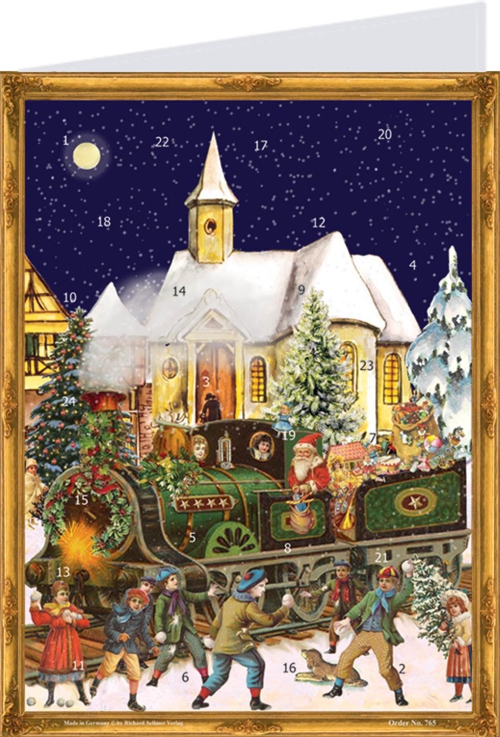 Richard Sellmer Verlag Adventskalender Postkarten-Adventskalender "Zug"