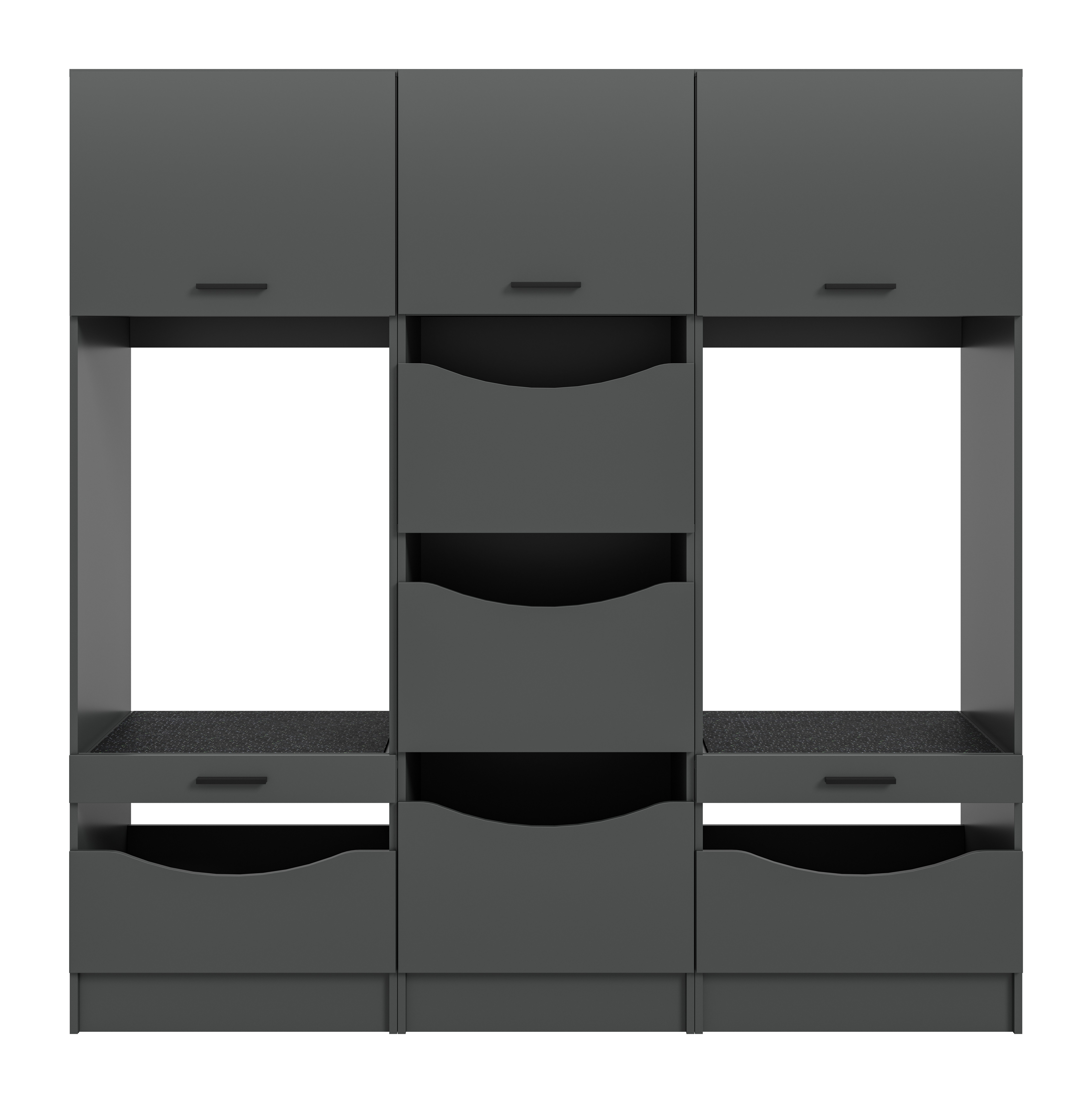 welltime Mehrzweckschrank-Set FALAS, 3-teilig, Hauswirtschaftsraum Set, Breite 192 cm, (Set, 3-St., bestehend aus: 2x Waschmaschinenumbauschrank und 1x Wäscheschrank), Kombination, Waschmaschinenumbau, Waschmaschinenschrank, Wäschekammer