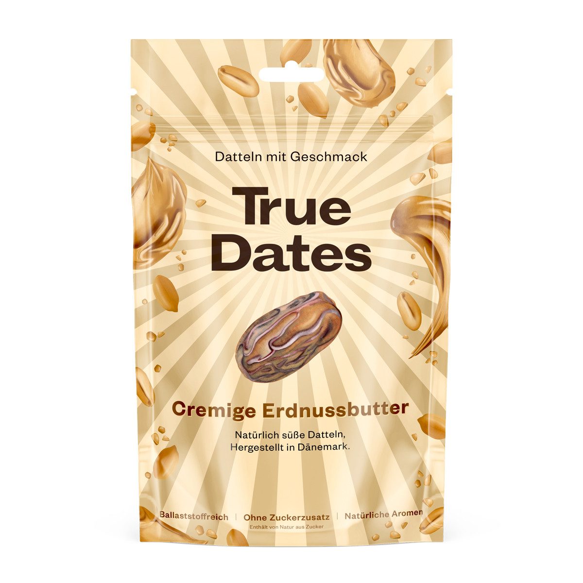 True Dates Süßigkeit, True Dates Datteln Peanut Butter natürlich süße weiche Datteln 100g