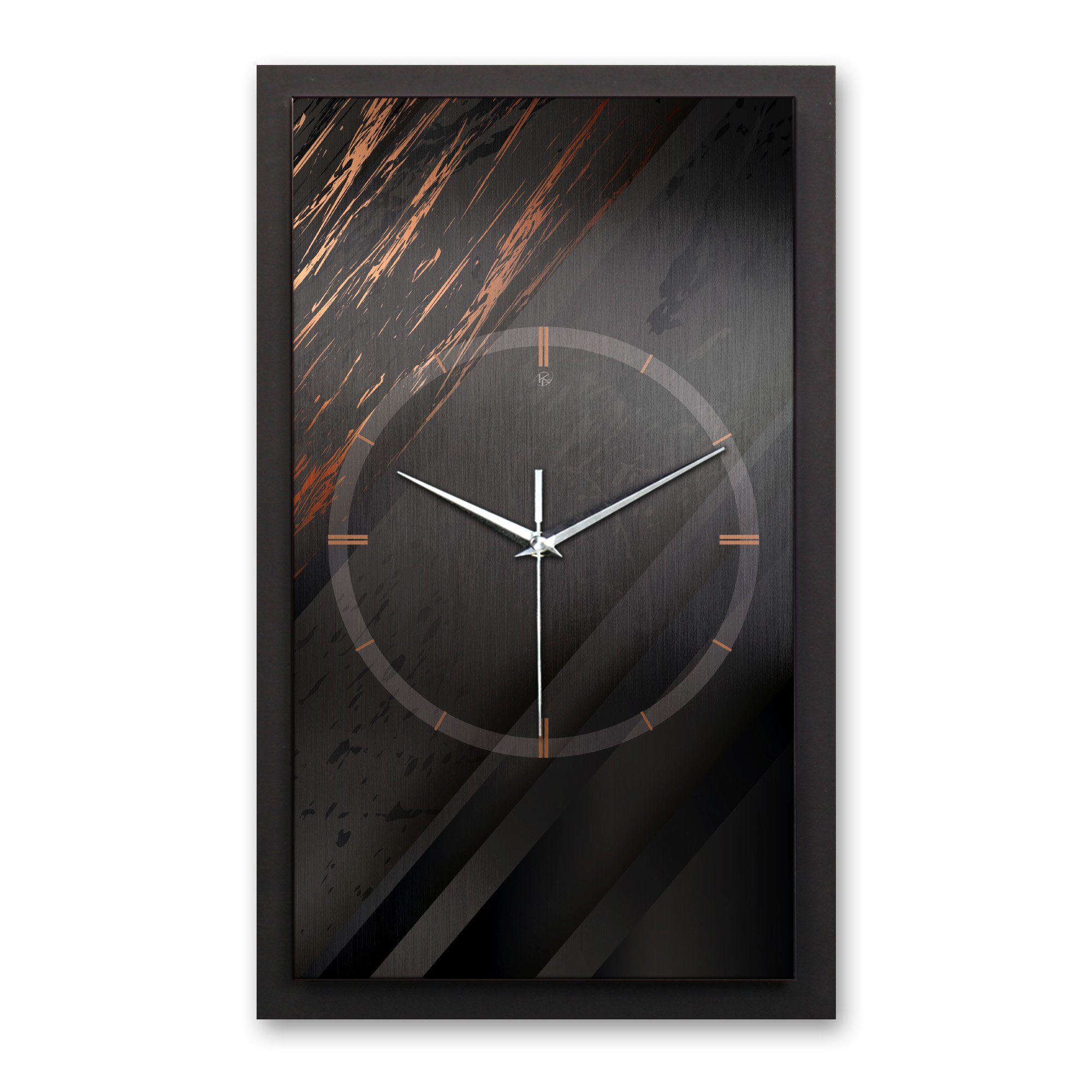 Wanduhr 3D Designer-Wanduhr Black & Bronze