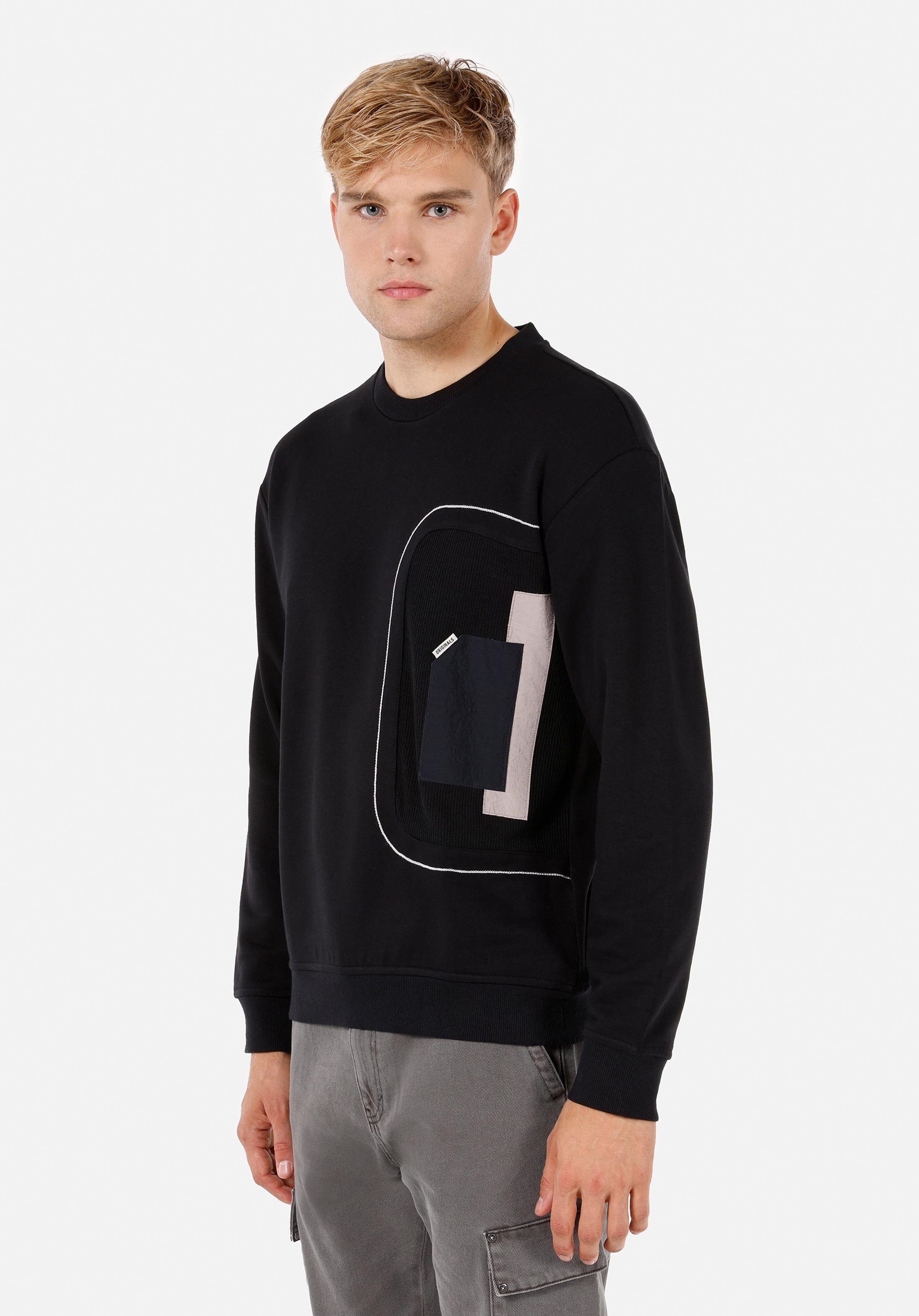 Colins T-Shirt & Kleid Colins Regular Fit Rundhalsausschnitt Einfarbiges Strick-Langarm-T-Shi