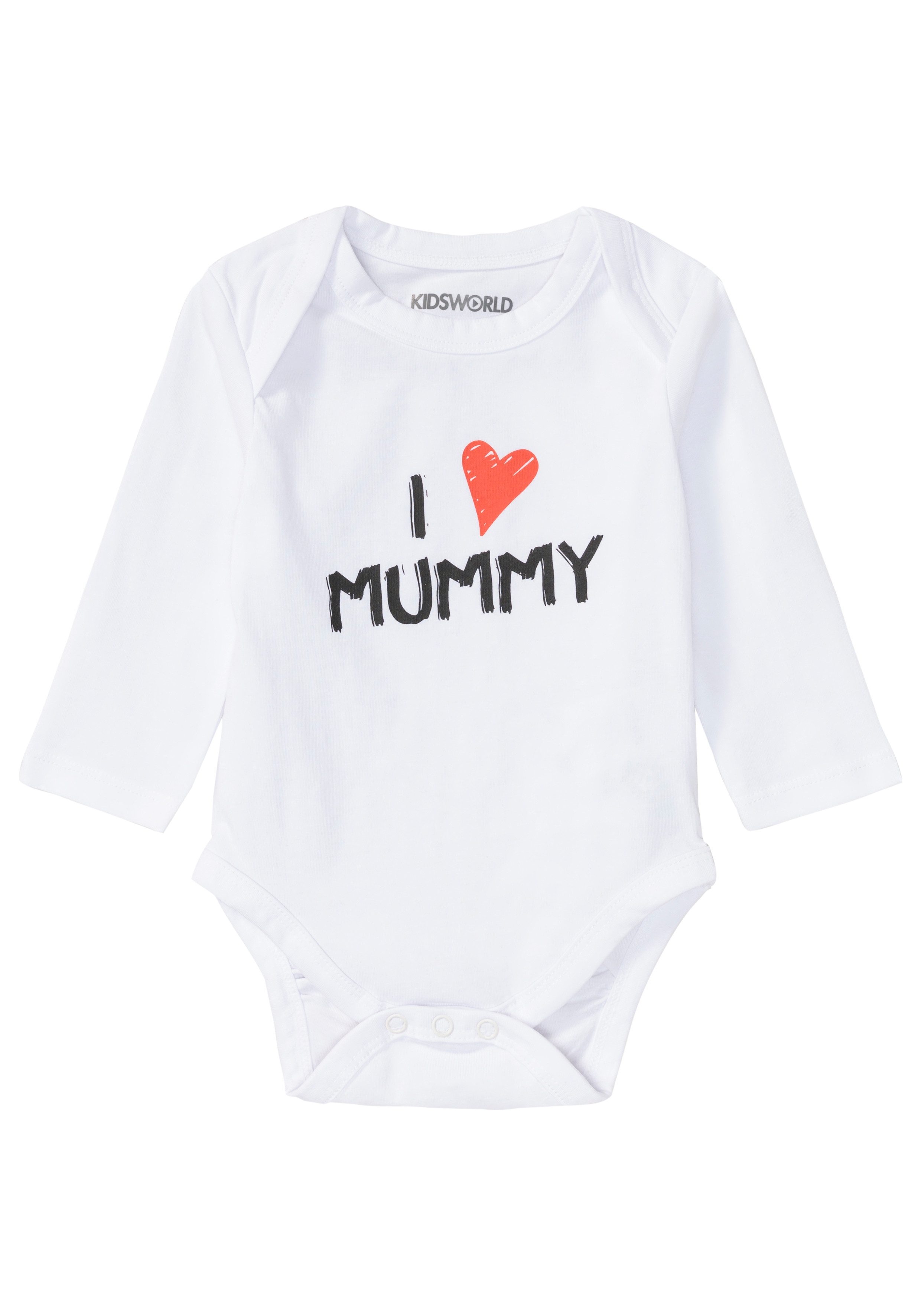 KIDSWORLD Langarmbody 2er Pack Baby-Body Sprüche, Mummy&Daddy (Packung, 2-tlg., 2) aus Bio-Baumwolle