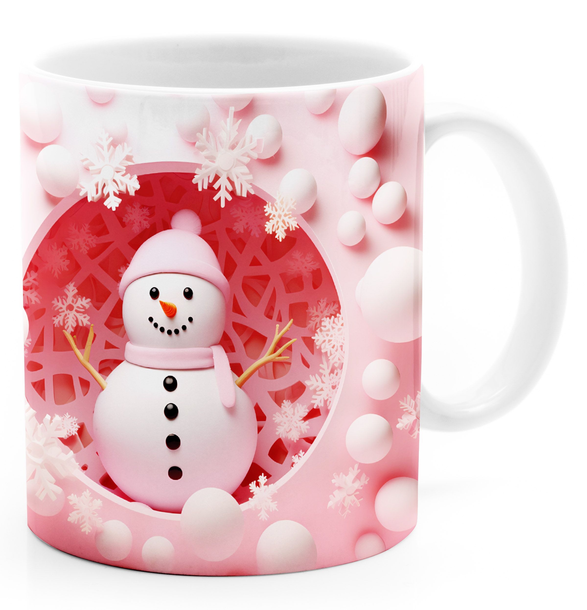 Schneemann pink weiß