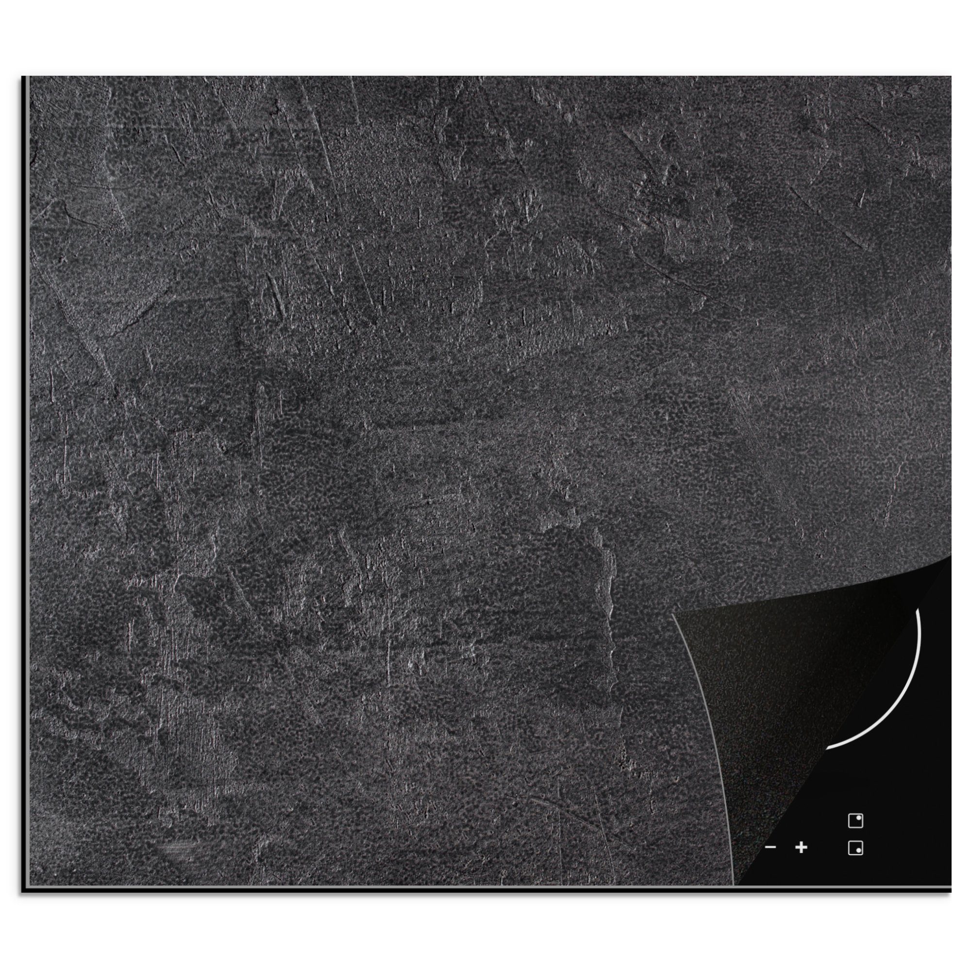MuchoWow Herd-Abdeckplatte Schiefer - Beton - Naturstein - Grau - Industrie, Vinyl, (1 tlg), Küche Herdabdeckplatte Ceranfeld Vinyl Einteilig, 59x52 cm