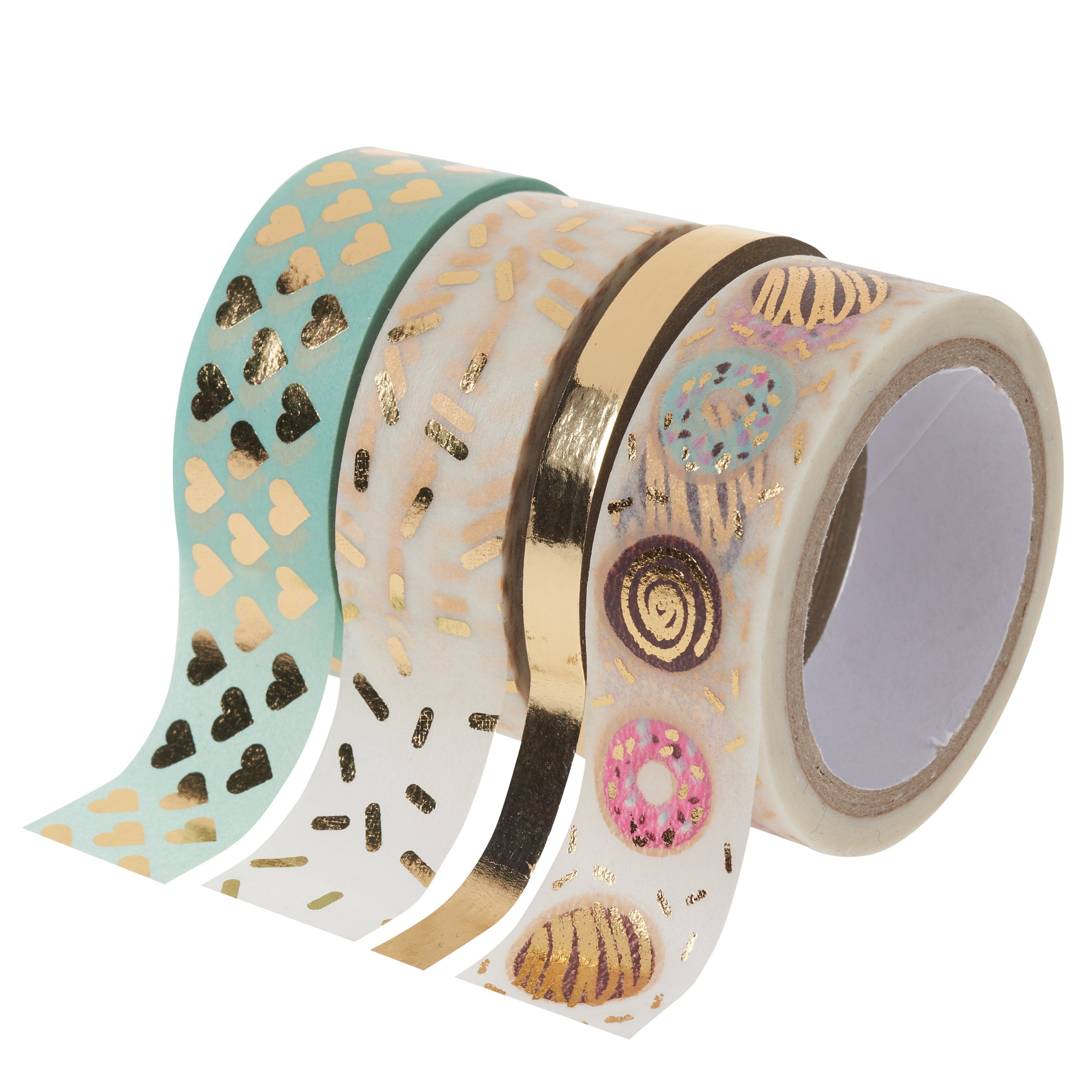 Folia Klebeband 4er-Set, Mint/Gold