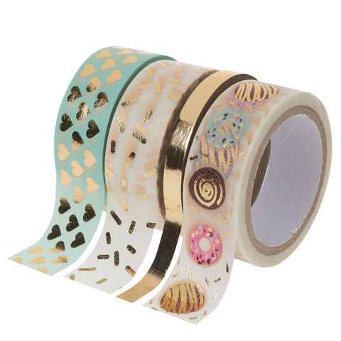 Folia Klebeband 4er-Set, Mint/Gold