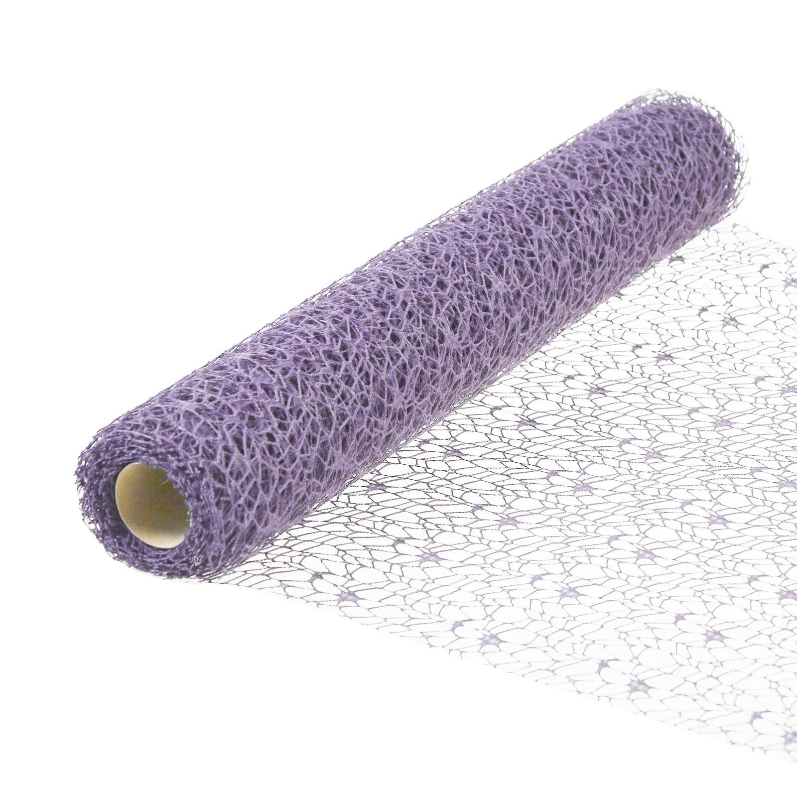 maDDma Stoff 4,5m Tischband in Netzoptik 4,5x0,5m, Farbwahl, lavendel